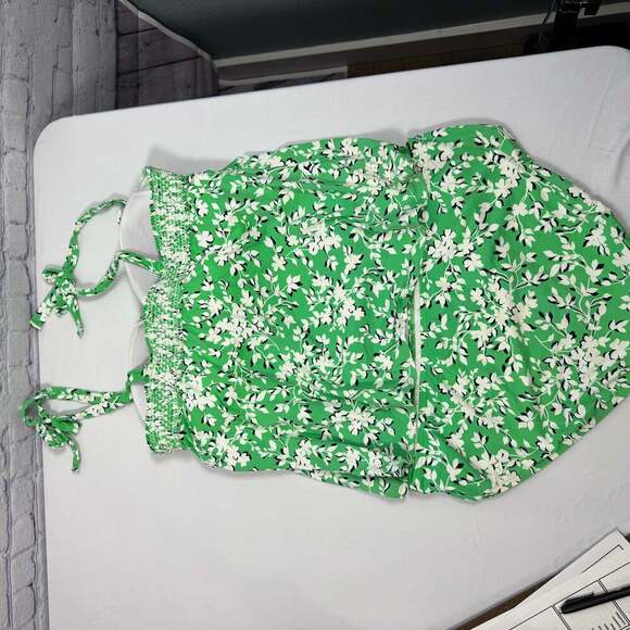 Draper James x Lands' End Green Floral Two Piece Tankini Swimsuit Size 16 - Picture 5 of 6